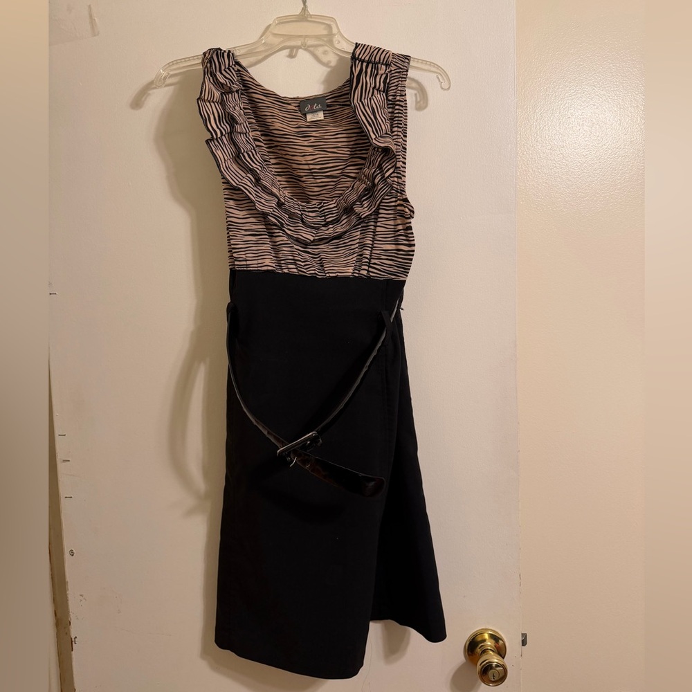 Zebra Print work Dress with belt